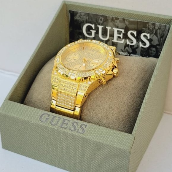 New GUESS Gold Tone Case Gold Tone Stainless Steel Watch - Picture 6 of 8